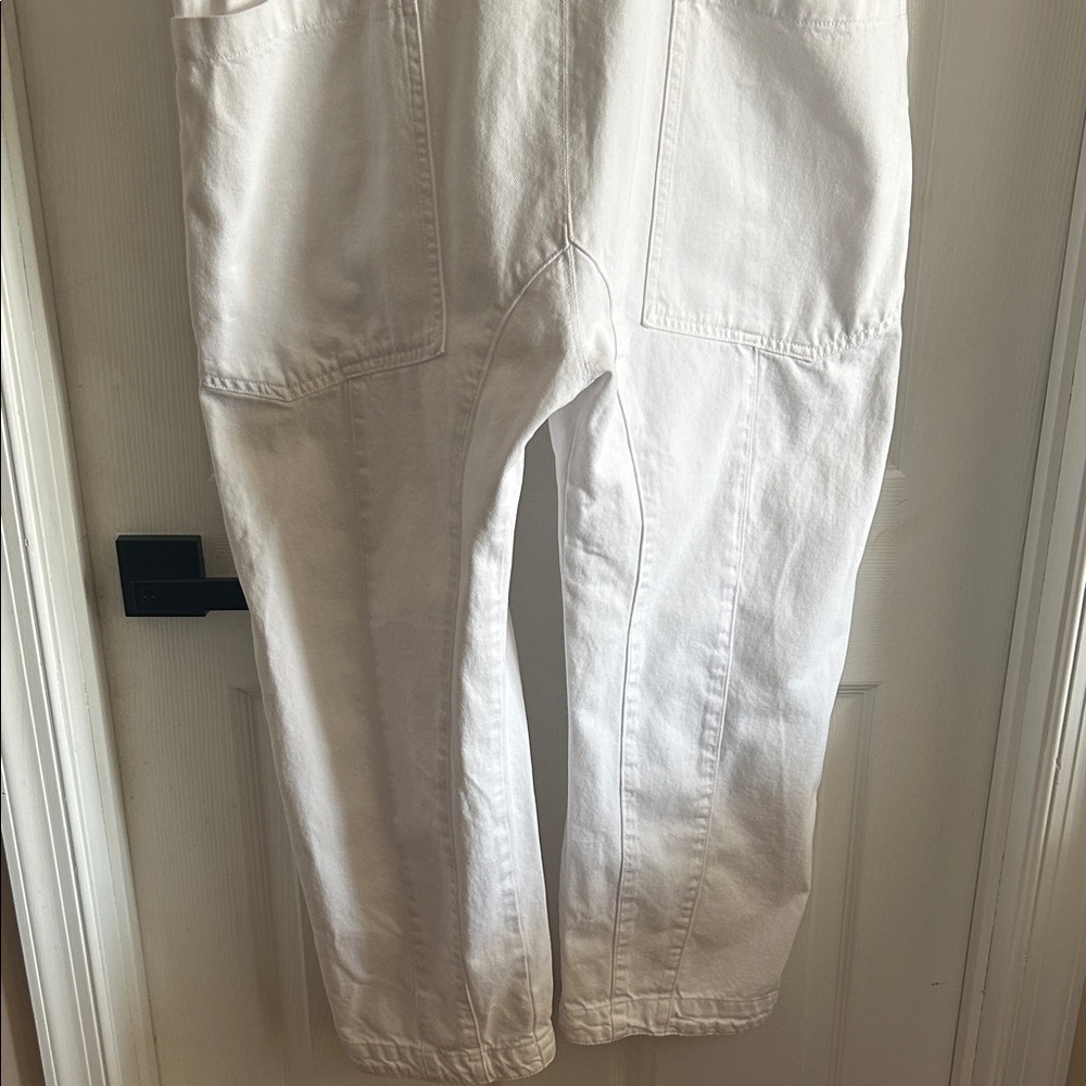 We the Free High Roller White Cotton Overalls Jumpsuit - Picture 2 of 11